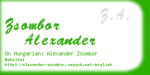 zsombor alexander business card